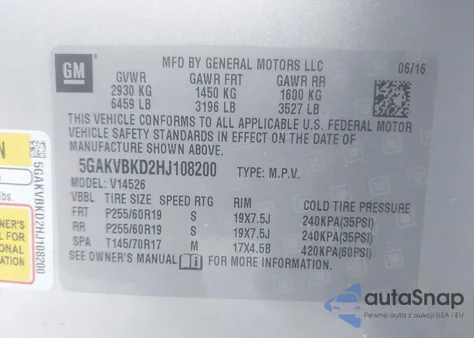 2017 Buick Enclave Leather из США, поврежденный, VIN 5GAKVBKD2HJ108200